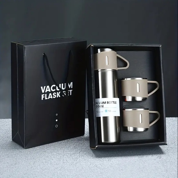 NIB! Gray Vacuum Flask Set! - Picture 2 of 5
